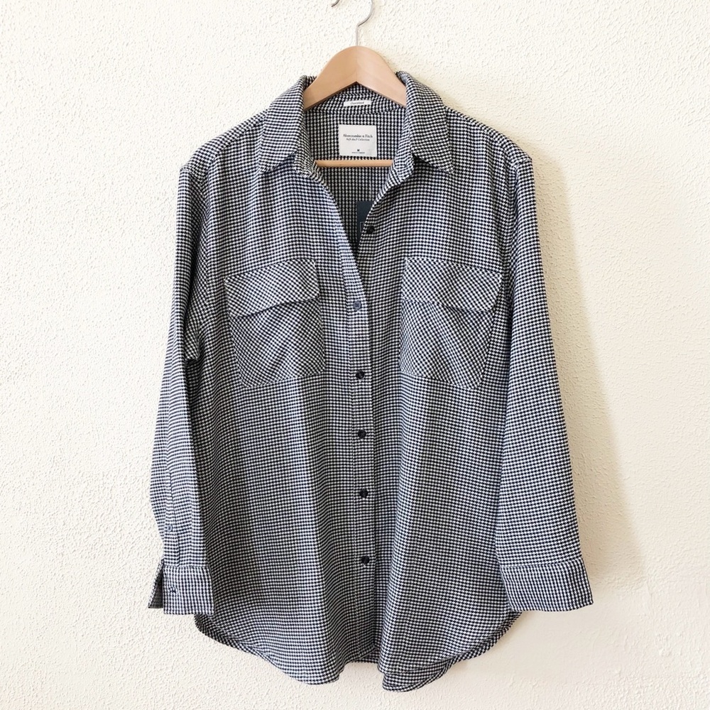 NWT Abercrombie & Fitch Soft Flannel Oversized Shirt Jacket M